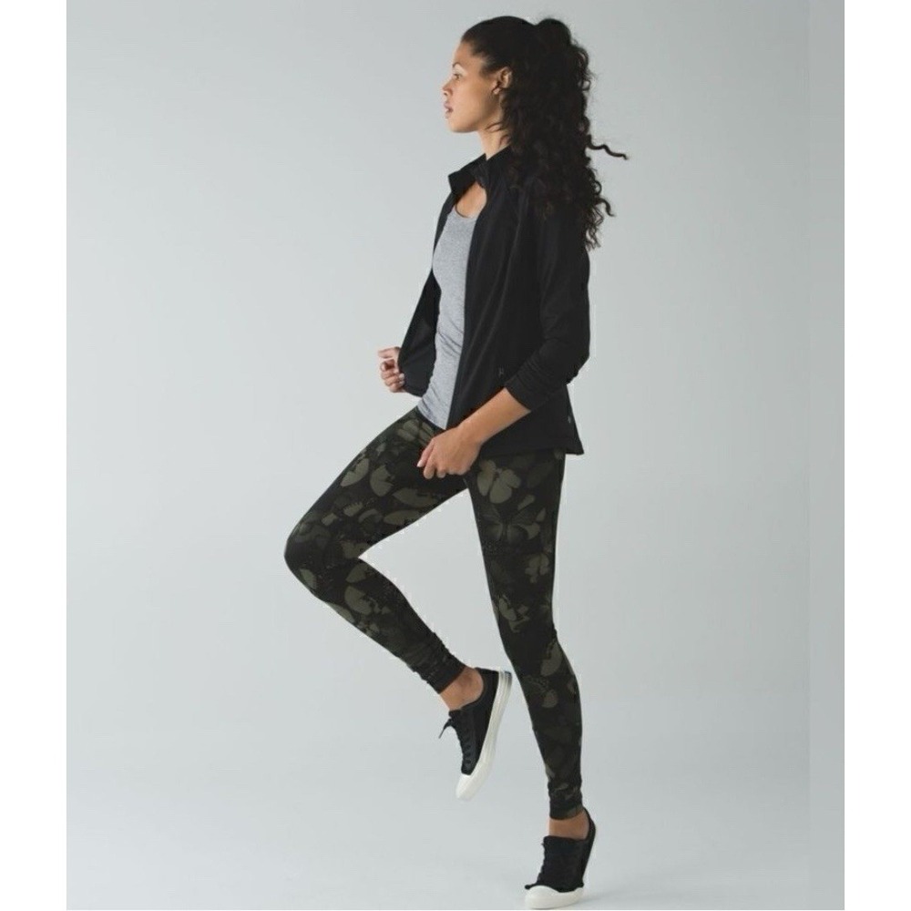 Lululemon Green Biggie So Fly Butterfly Wunder Underโ Athletic Leggings Size 4